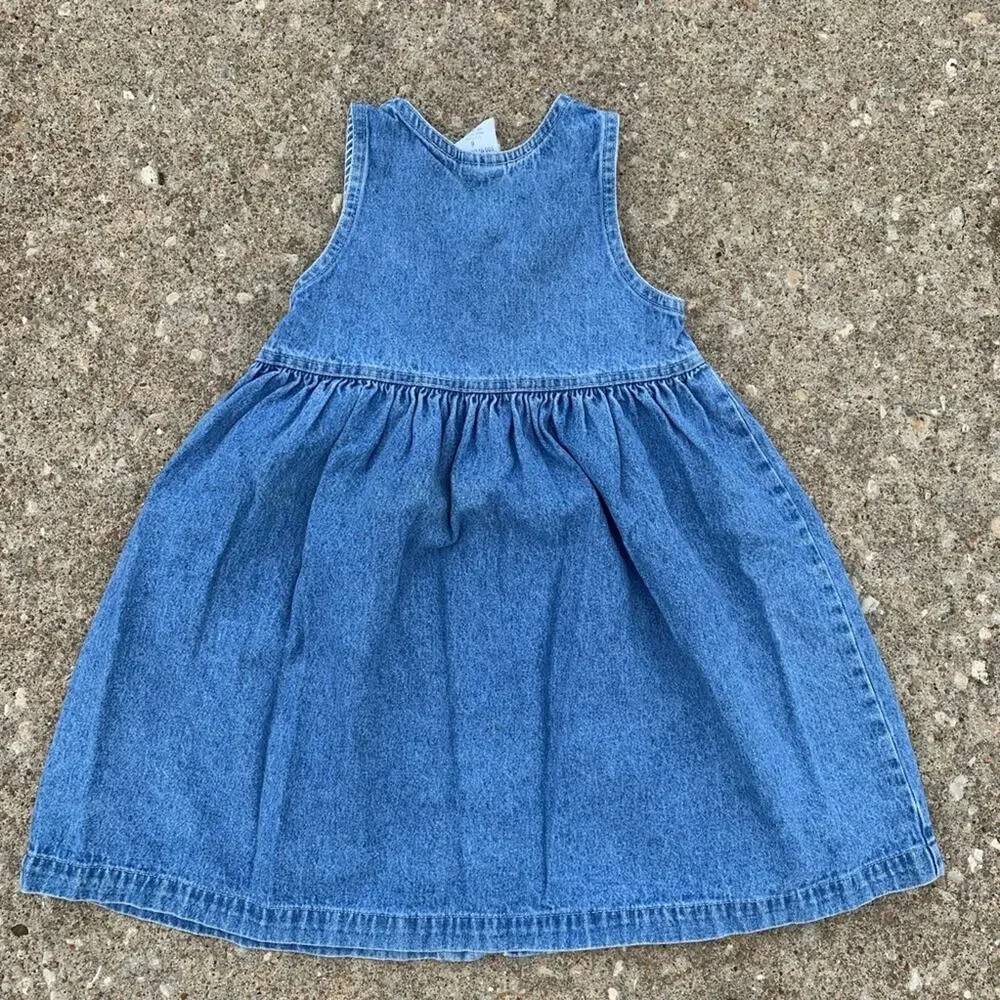 Vintage OshKosh B’Gosh blue jean dress overalls Size 6